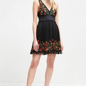 French Connection Black Dress with Colorful Floral Details